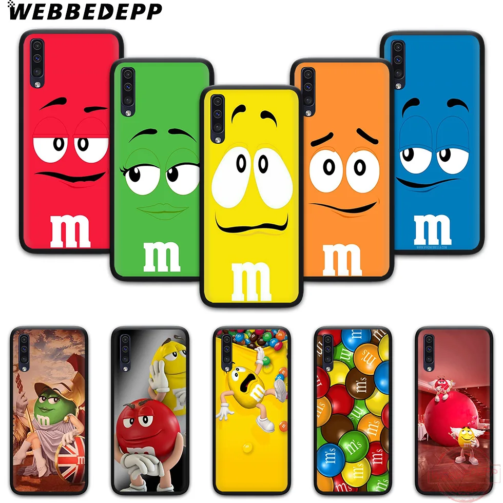 WEBBEDEPP милые с изображением конфет M &amp мягкий чехол для Samsung A3 детей 5 6 7 8 9 J6 A10 A20 A30