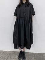 womens dress summer new dark wind retro double strap fashion trend loose large dress dress