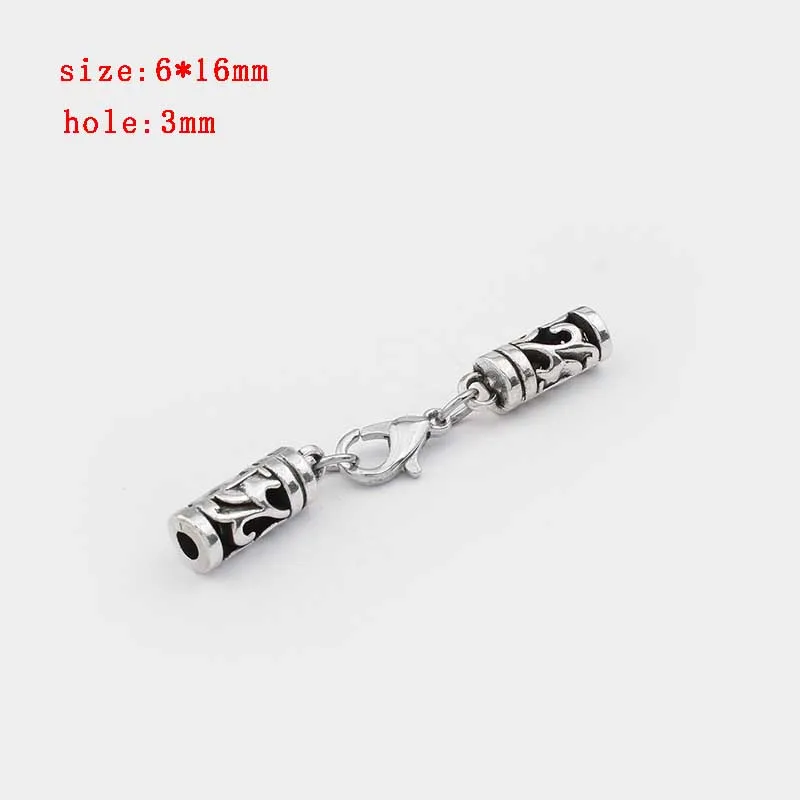 29 5 sets Zinc Alloy Clasp Lobster Clasps Hook End Caps Connectors For 5/6/7/8/10mm Leather Cord Bracelet Necklace Jewelry Making - Цвет: 29