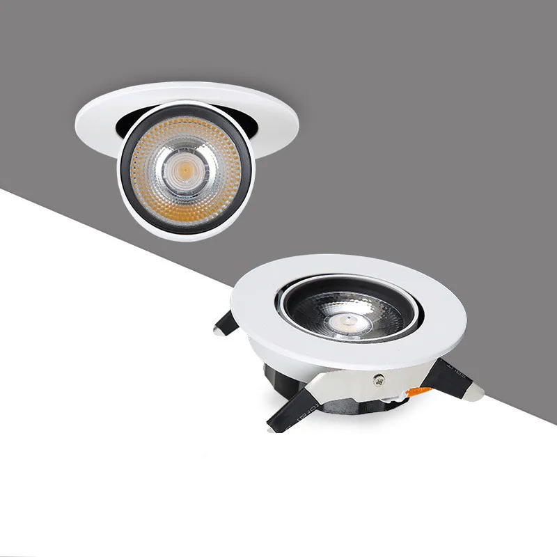 

Dimmable Led Downlight COB Ceiling SpotLight 7w 12w 360degree Rotatable AC85-265V Recessed Indoor Lighting