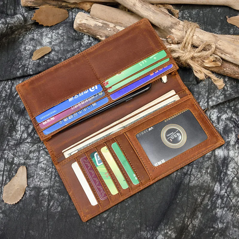 Luufan Винтажный Мужской Женский Длинный кошелек кредитная карта внутренний карман