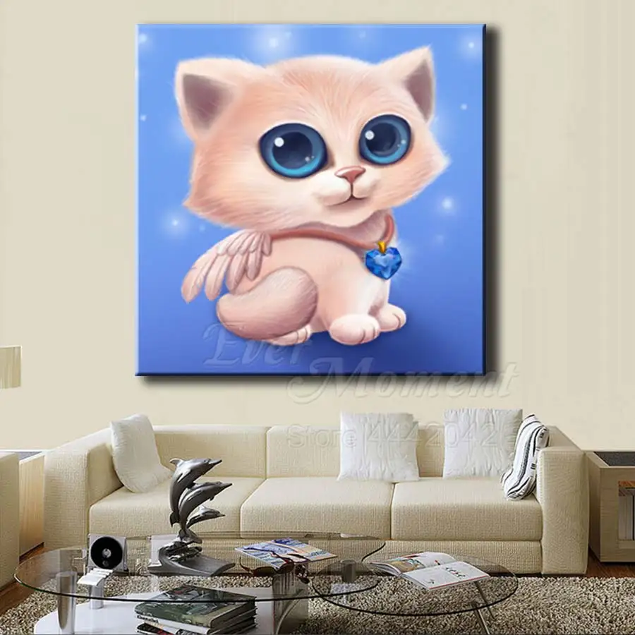 Когда нибудь момент алмазов картина мозаика голубые глаза кошки сапфир крыло 5D DIY