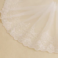 1yard 26cm width beige high quality clothing material diy craft wedding embroidery lace trim