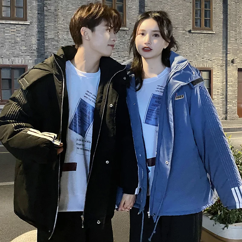 Brand New 2021 Thick Warm Men Winter Jacket Parka Casual Loose Harajuku Mens Oversized Parkas Coats Hooded Print  FashionClothes