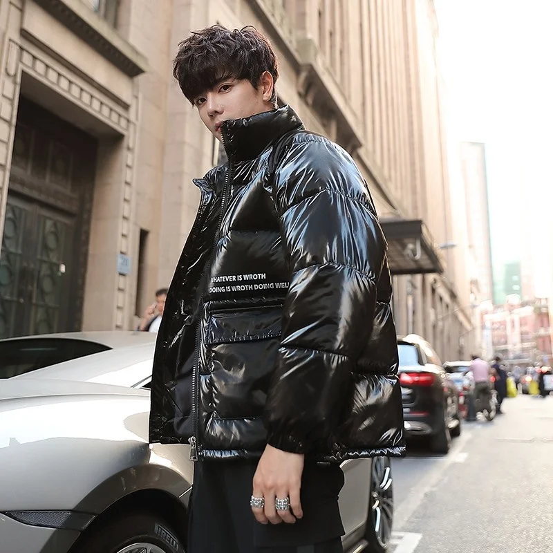 Мужская Зимняя парка в стиле Харадзюку модная короткая утепленная куртка хип-хоп