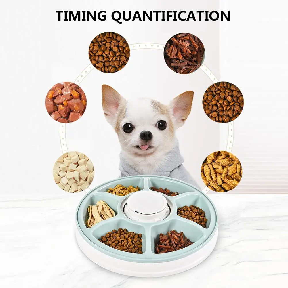 

New Upgraded Automatic Pet Feeder Timing 6 Meals Food Distribution Unmanned Feeding Machine Automatic Pet Feeder for Dog Cat