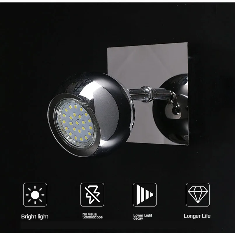 

Single Head Spotlight 3W LED Mr16 Spotlight Ceiling Background Wall Painting Mirror Front Wall Lamp