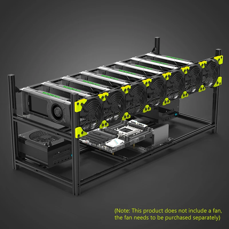 Стойка для видеокарт VEDDHA V3C 8 GPU полностью алюминиевая можно накладывать на корпус