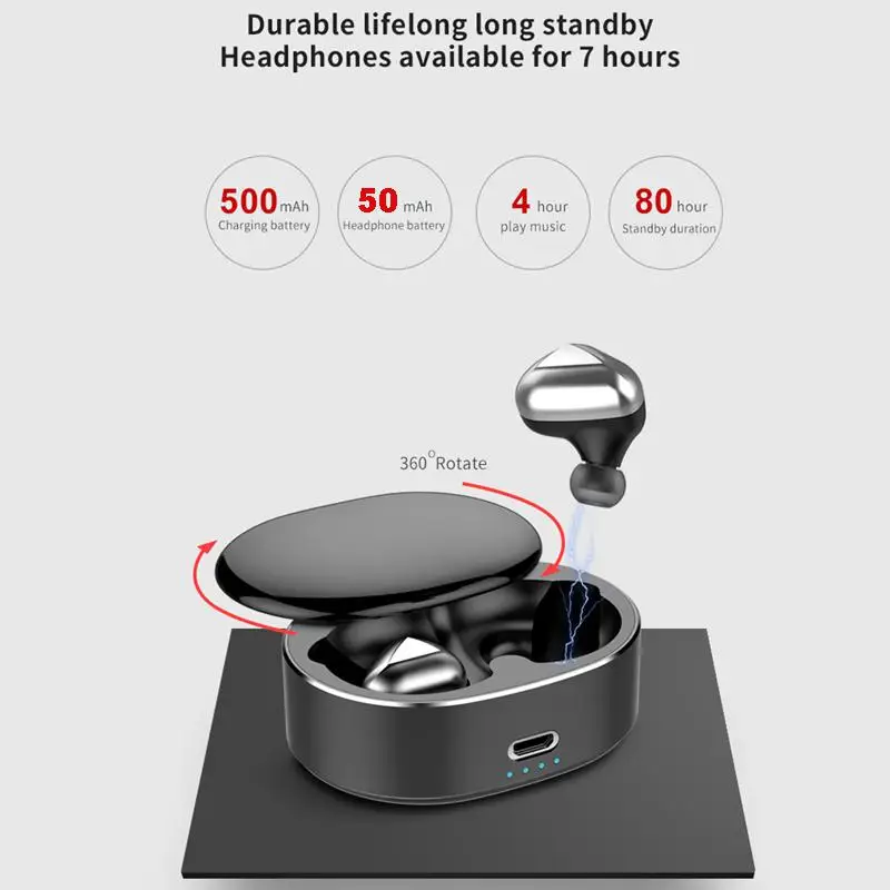 EastVita T50 TWS Bluetooth Earphone Stereo Touch Control Bass BT 5.0 Headphones With Mic Handsfree Earbuds AI r30 | Электроника