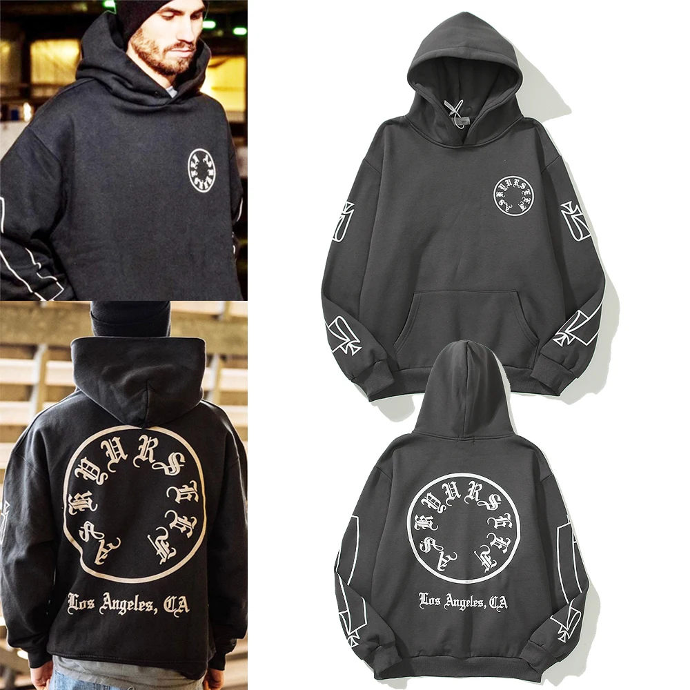 

Foam Arc Logo ASKYURSELF Hoodie Fleece Men Women High Street Vintage Wash Do Old Askyurself Los Angeles Sweatshirts Oversize