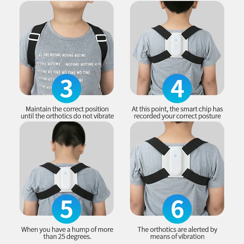 Back Posture Corrector Shoulder Training Belt With Automatic Memory Function Intelligent Correction Humpback Vibration Massager | Спорт и