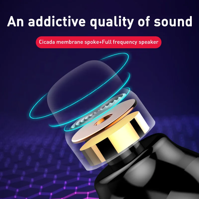 V7 Bluetooth наушники вкладыши TWS гарнитура стерео с микрофоном заряда чехол