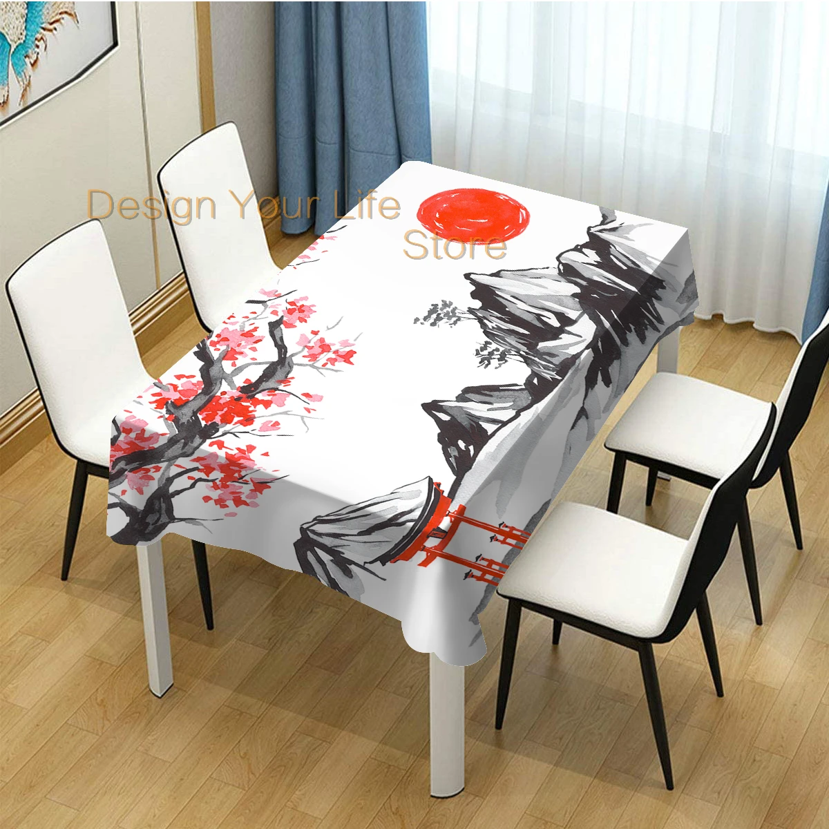 

Japan traditional sumi-e painting Home Decor Dining Room Kitchen Table Cover