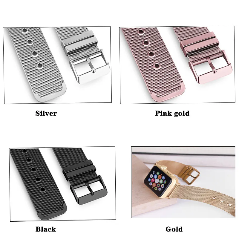 Миланская петля браслет из нержавеющей стали ремешок для apple watch 4 44 мм группа