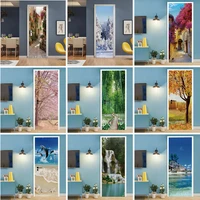 3d vision door sticker landscape wallpaper for living room home decoration wall poster self adhesive vinyl diy doors mural