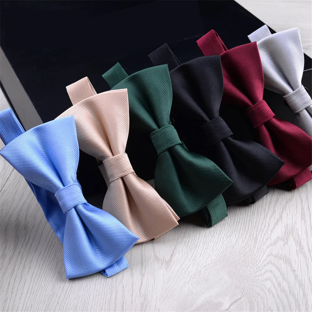 

10Pcs/Lot Solid Pre-Tied Bow Ties for Men Silk Bow Tie Purple Mens Wedding Bowtie Business Bowties Blue Suit Accessories B240