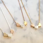 Простое модное ожерелье с подвеской в виде любовного сердца, 3 цвета, подвески, золотой, серебряный чокер, цепочка, ожерелья для женщин, ювелирные изделия
