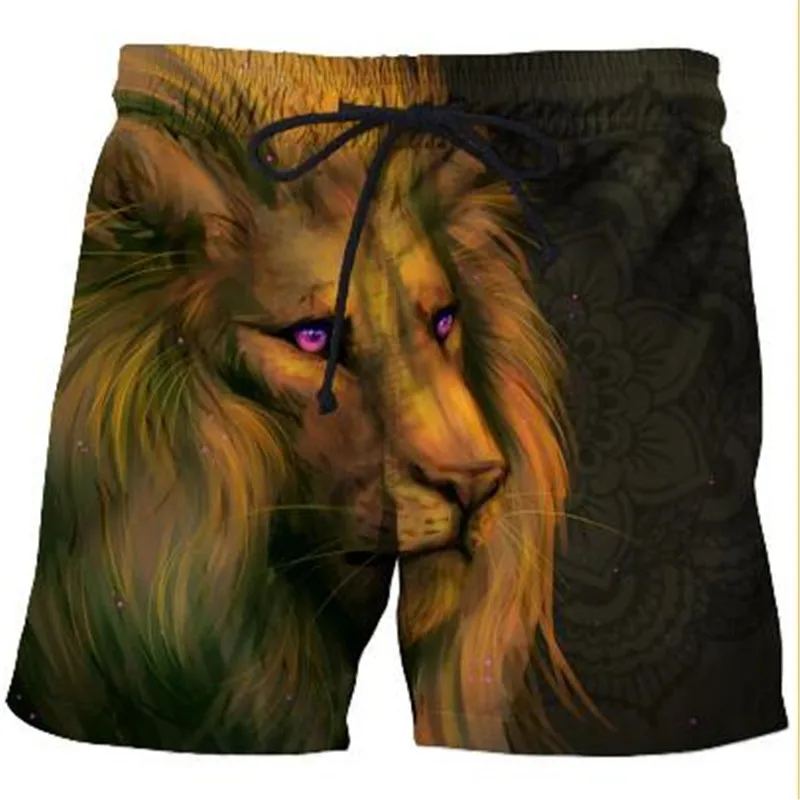 Освежающий мужские пляжные шорты модные быстро и весело 3D с принтами животных