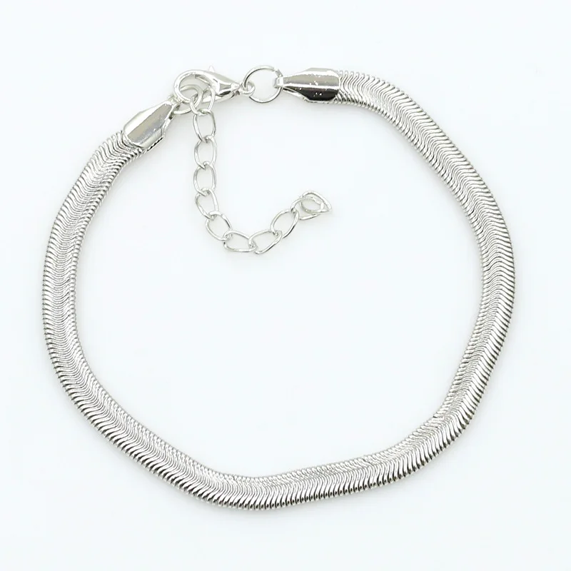 

Flat Snake Chain Anklet Bracelet Women Simple Delicate Foot Chain Female Summer Beach Feet Jewelry 2017