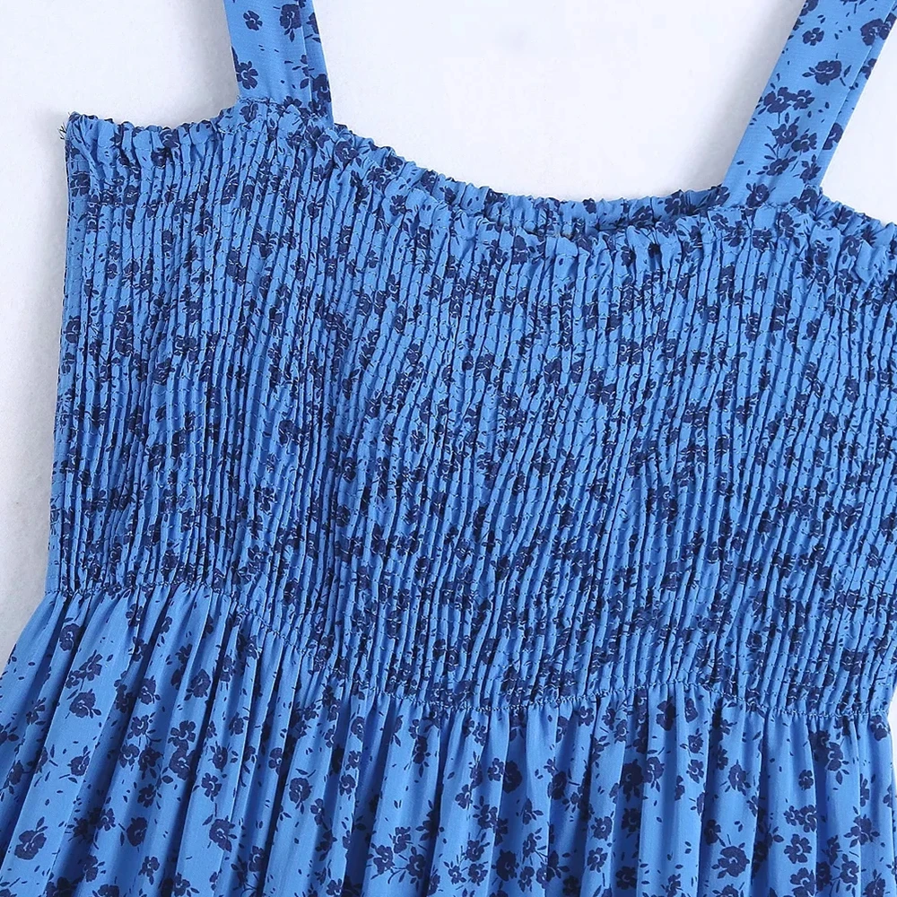 

2021 Fashion Summer Women Long Dress Backless Sleeveless Long Strap Dresses Printed Sexy Beach Holiday Women Suspender Sundress