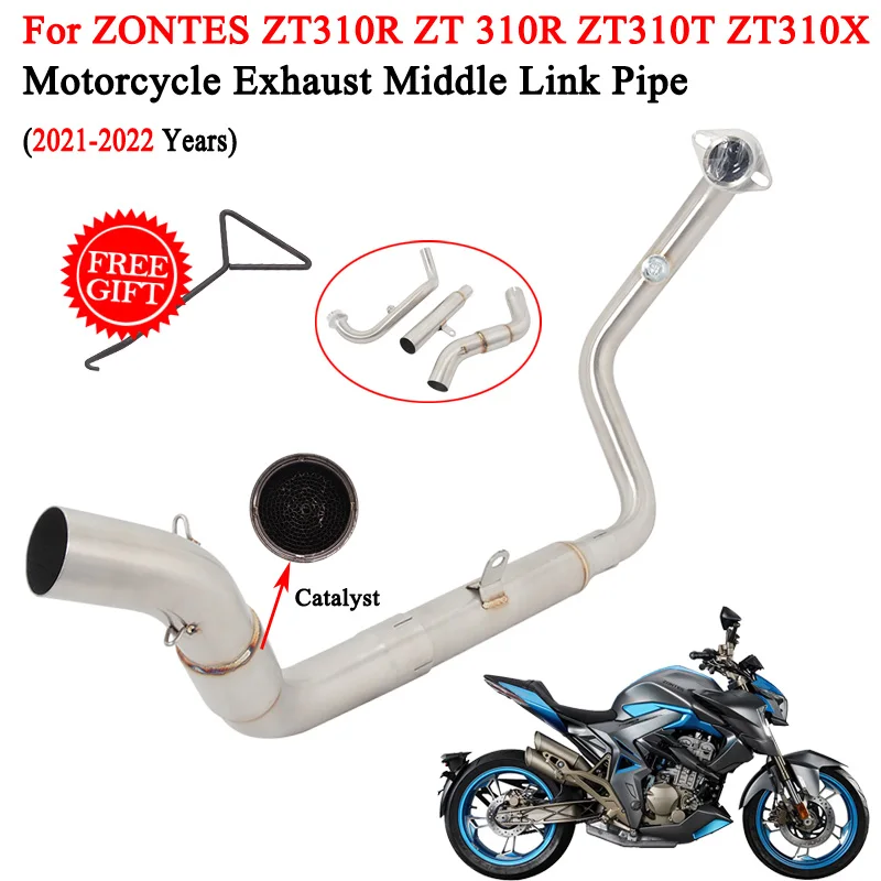 Motorcycle Exhaust System Escape Modify Front Link Pipe Connecting 51mm Muffler For ZONTES ZT310R 310R ZT310T ZT310X 2021-2022