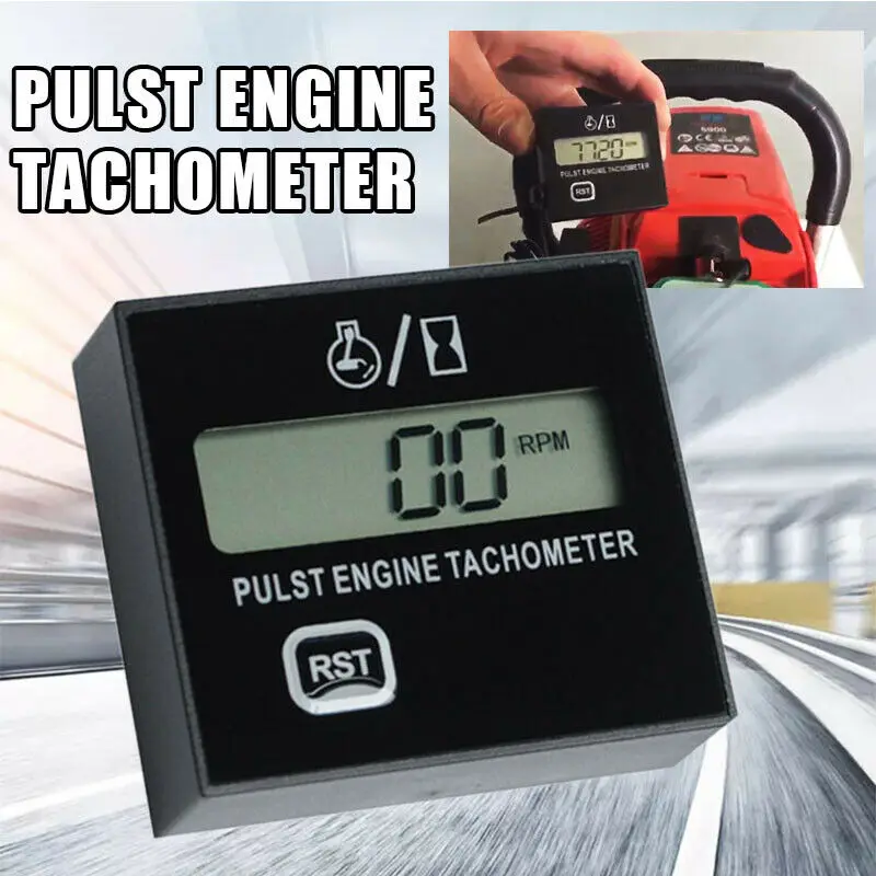

Gasoline Motor Powered Tachometer Electric Hour Function Plastic 46*57mm
