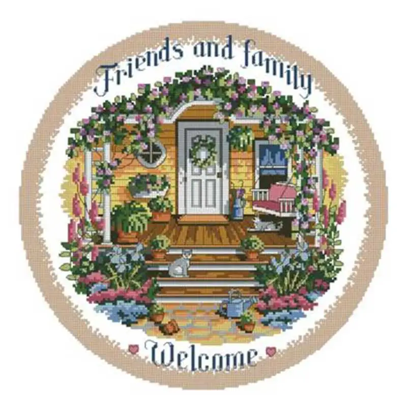 

Welcome porchCounted Cross Stitch 11CT 14CT 18CT DIY wholesale Chinese Cross Stitch Kits Embroidery Needlework Sets