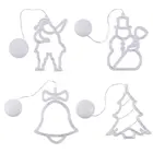 Светодиодная подсветка, Рождественский колокольчик, снеговик, праздничное украшение для окна, Рождественская гирлянда на батарейках для домашнего декора, лампы