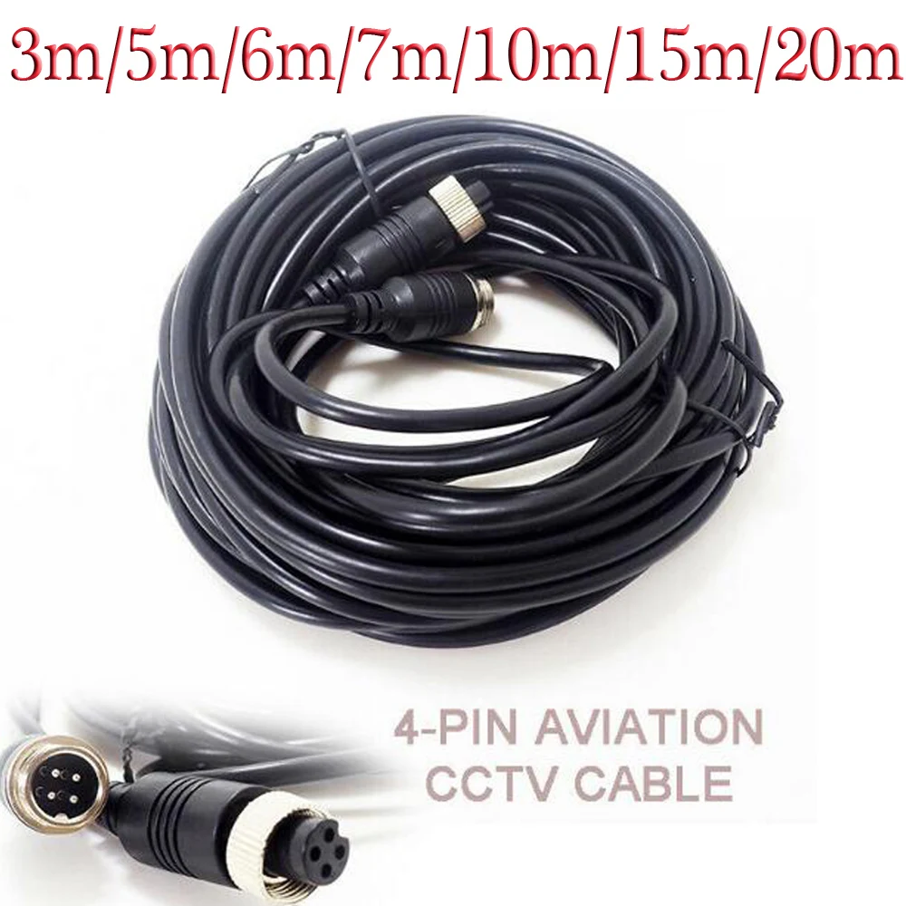 

4 Pin Car Video Cable reversing Aviation Head Car Camera Video Cable 3M 5M 6M 7M 10M 15M Extension Cable Wire for Car Truck
