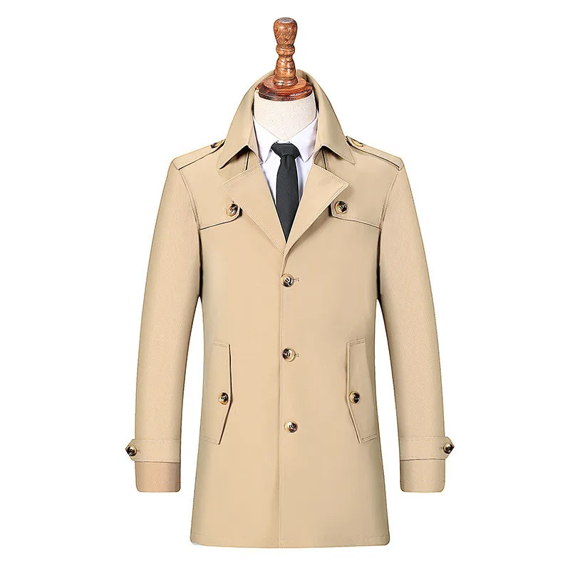 Английский стиль длинный Тренч для мужчин 2019 осень зима новинка умный бизнес