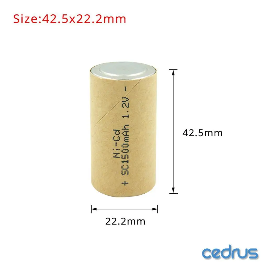 

Ni-Cd Rechargeable Battery SC 1.2V 1500mAh nicd Batteries for Power Tools Battery Flashlight Solar Lights Electronic Toys lamp