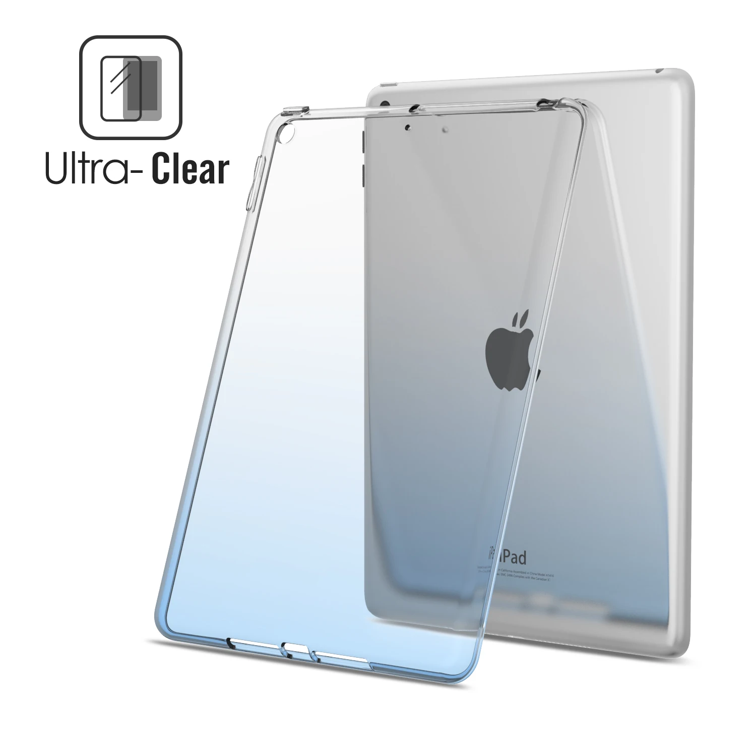 Чехол для iPad 9 7 2018/2017 Премиум Мягкая кожа гибкий бампер прозрачная ТПУ Резиновая