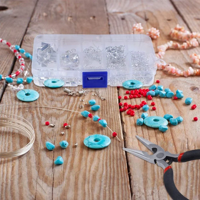 

Jewelry Making Kit Bead Making and Repair Tools, Pliers and Silver Bead Wire for Beginners to Make Necklaces, Earrings