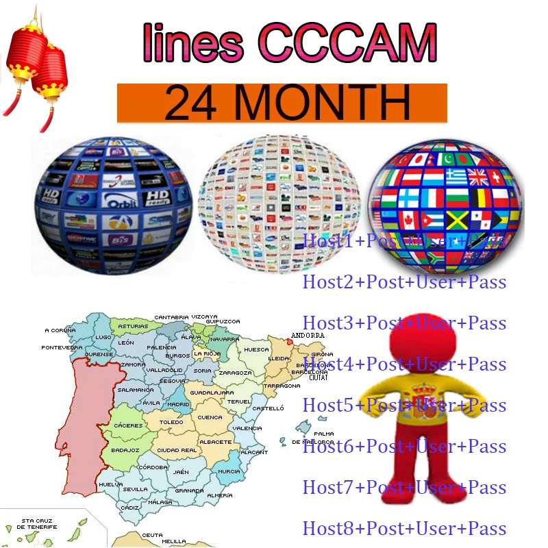 Европа cccam Испания Full HD Cccam cline для 1 года Португалия Oscam Германия ТВ приемника DVB