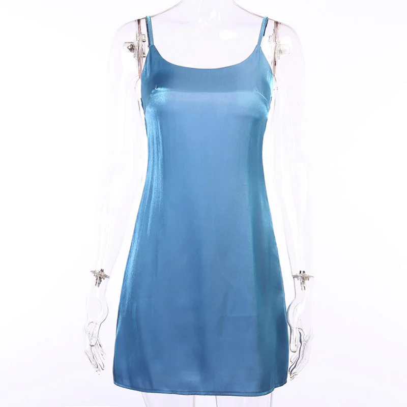 Fuedage мини платье на бретельках для женщин с открытой спиной без рукавов