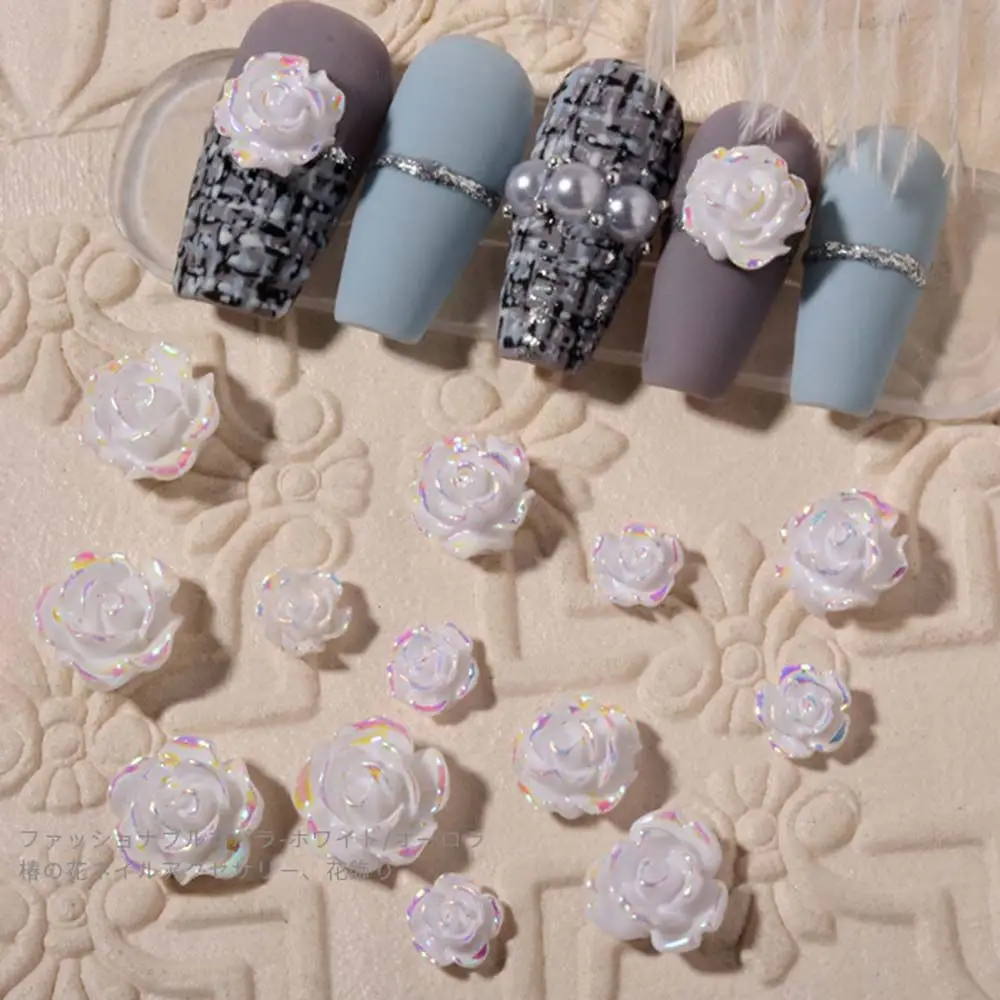 

Symphony Shiny Rose Flower Flash Manicure Accessories Camellia Nail Art Jewelry 3D Nail Art Decoration DIY Ornaments