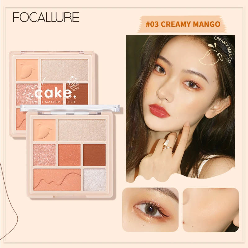 

FOCALLURE 7 Color Pressed Matte Glitter Eyeshadow Palette Waterproof Long-lasting Eyeshadow Pigment Shimmer Makeup Cosmetics