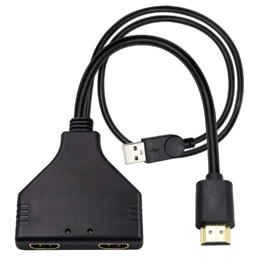 

Adapter HDMI-compatible Distributor One For Two 4k30hz Simultaneous Display HDMI-compatible 1 In 2 Out Distributor