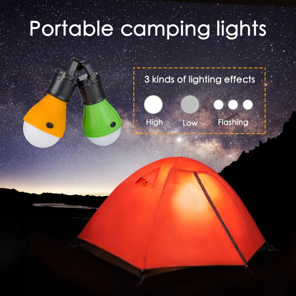 Mini Portable Lighting Lantern Tent Light LED Bulb Emergency Lamp Waterproof Hanging Hook Flashlight Camping Use 3*AAA 6 | Спорт и