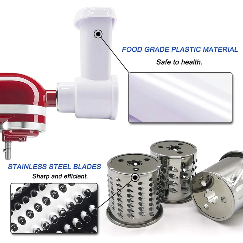 

Kitchenaid Stand Mixer for Vegetable Slicer / Shredder Grater Attachment Slicing Shredding Light Portable Kitchenaid Accessories