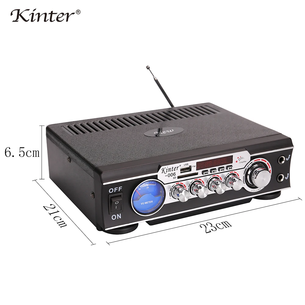 Kinter 006 усилитель караоке аудио 2 0 канал 30 Вт Питание AC и DC12V с USB SD FM радио