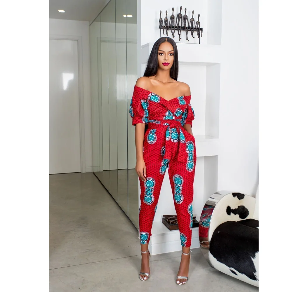 Повседневный женский комбинезон осень 2020 одежда в африканском стиле с принтом