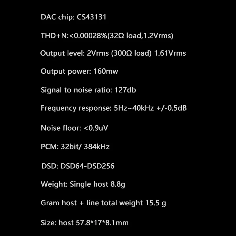 ЦАП усилитель для наушников CS43131 DSD256 декодирование USB внешняя звуковая карта 32