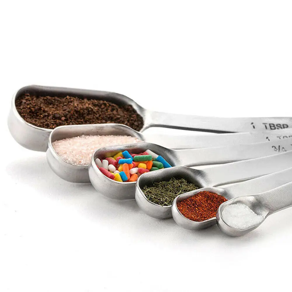 

1 Set Stainless Steel Measuring Spoons Tea Coffee Measure Cooking Scoop Baking Measurement Tool Set Home Kitchen Supplies
