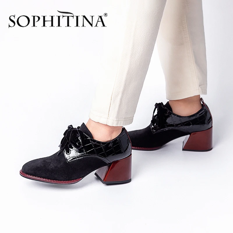 SOPHITINA/новые туфли лодочки Женская однотонная Удобная офисная обувь на квадратном