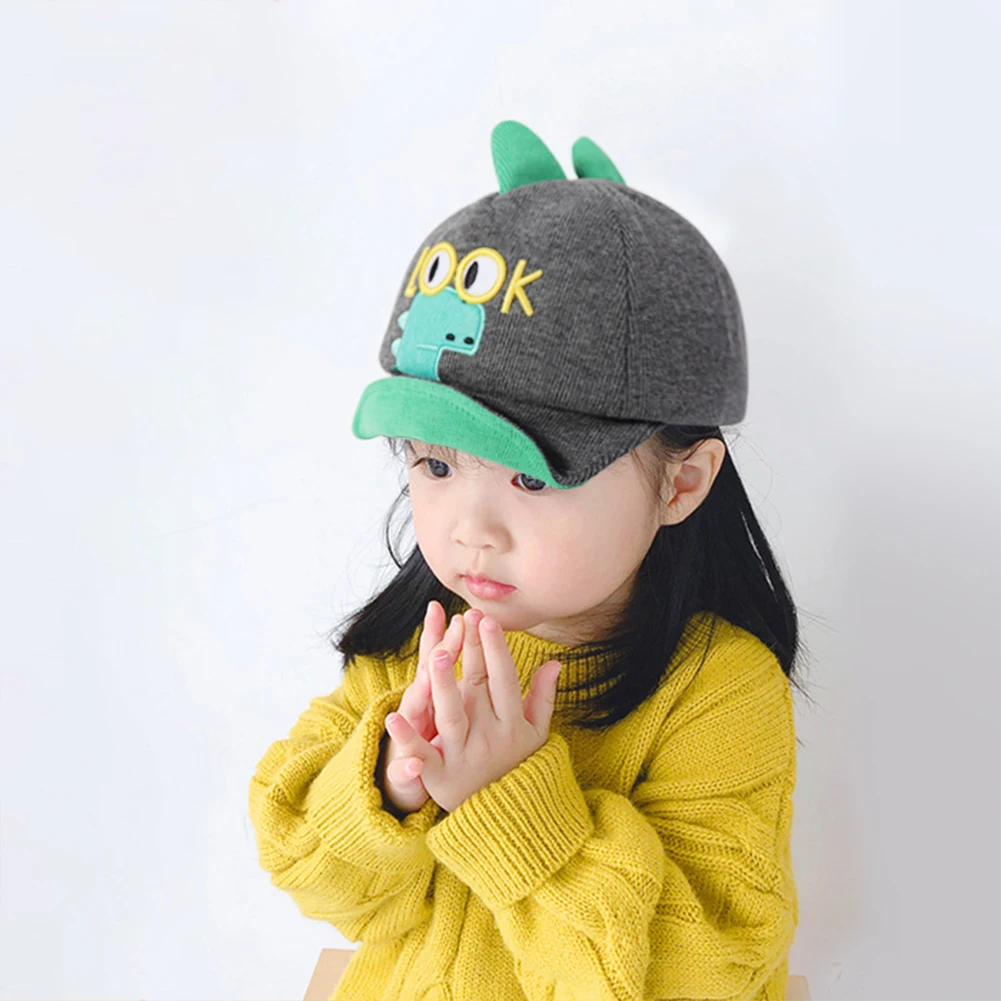 Весенне-зимняя детская бейсбольная кепка для мальчиков и девочек с динозавром из