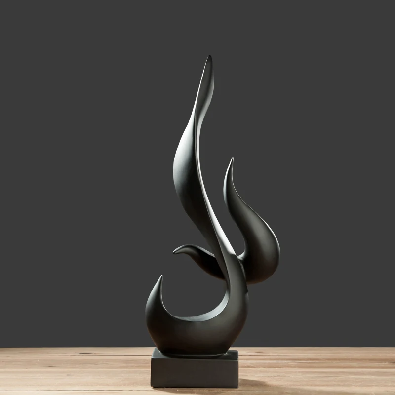 

Nordic Home Creative Jewelry Decoration Abstract Simple Flame Ornament Black Simple Versatile Decoration