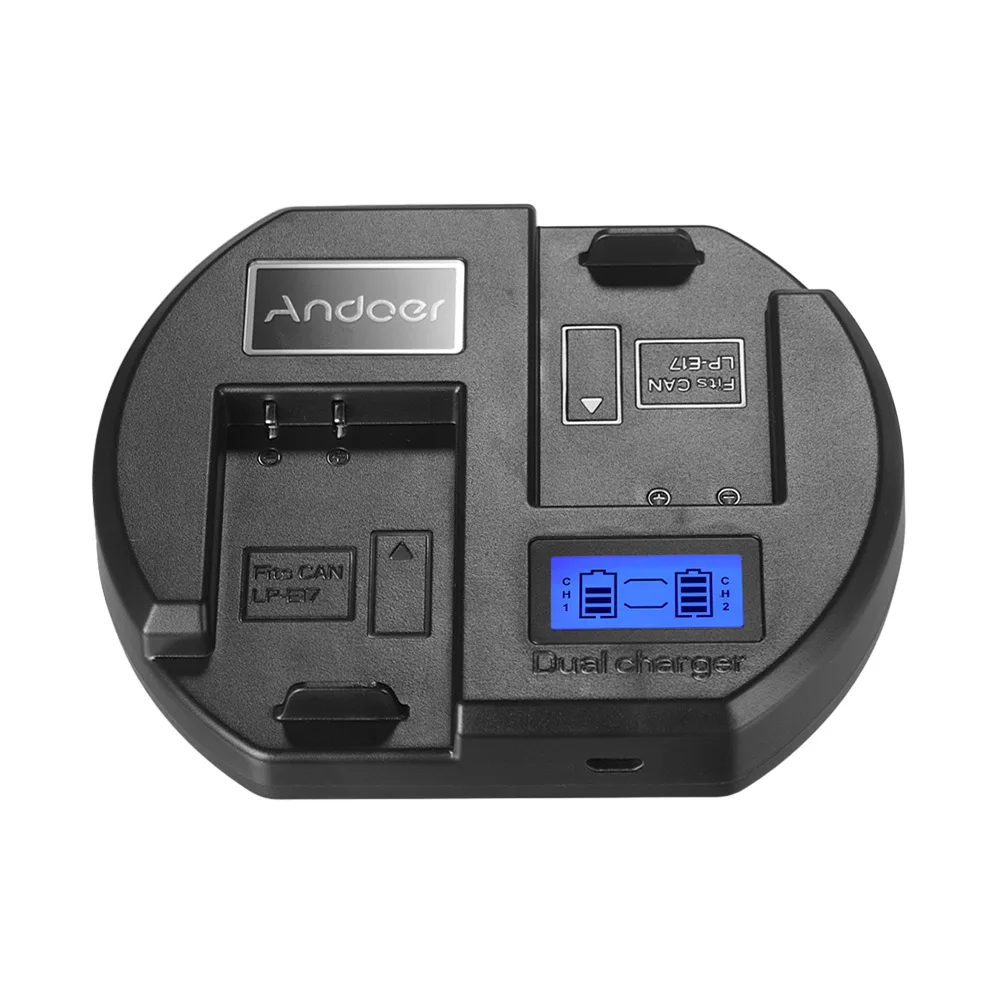 Быстрое зарядное устройство Andoer Двухканальное для камеры с американским