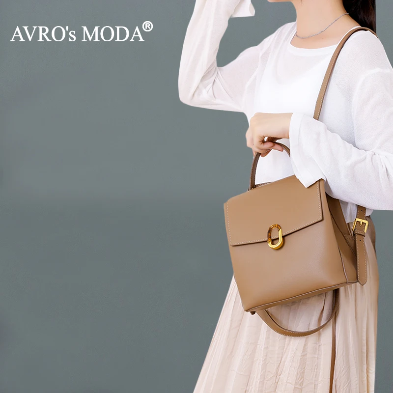 

Рюкзак AVRO'MODA женский из натуральной кожи, Модный повседневный ранец на ремне, школьный дорожный портфель для подростков