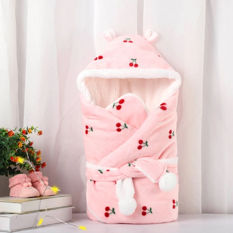 

Winter Baby Blanket Wrap Double Layer Fleece Baby Swaddle Sleeping Bag Bedding